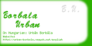 borbala urban business card