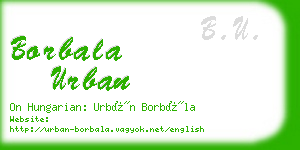 borbala urban business card